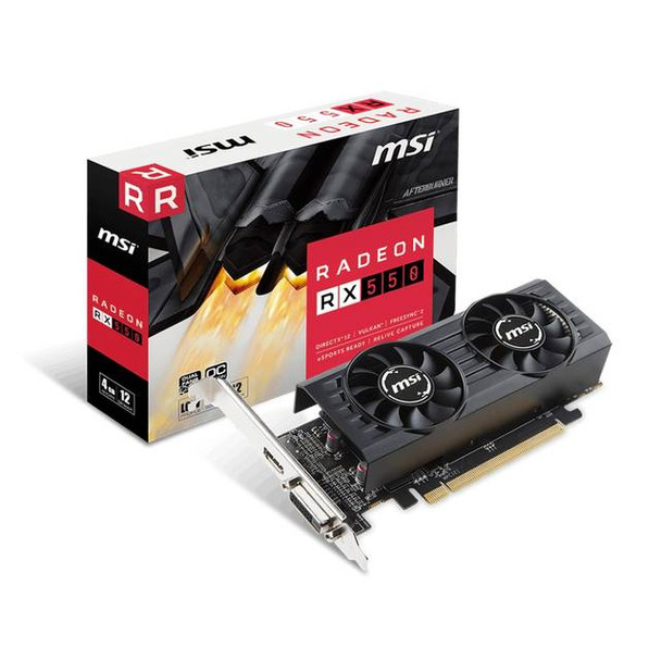 MSI AMD Radeon RX 550 4GT LP OC 4GB GDDR5 DVI/HDMI Low Profile PCI-Express Video Card