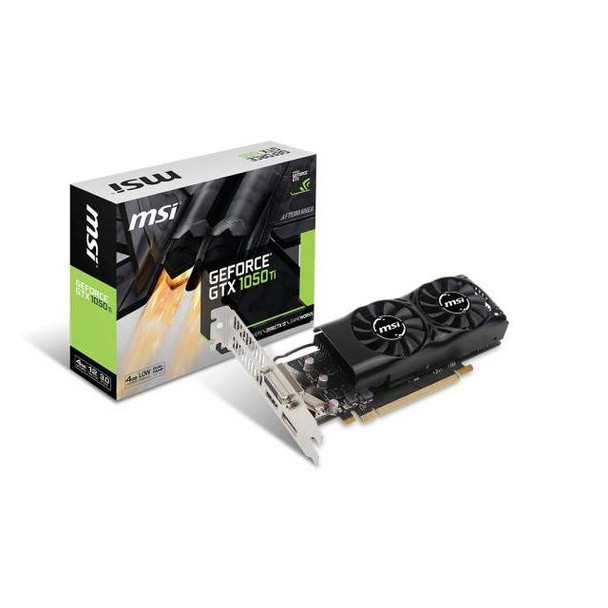 MSI NVIDIA GeForce GTX 1050 TI 4GB GDDR5 DVI/HDMI/DisplayPort Low Profile PCI-Express Video Card