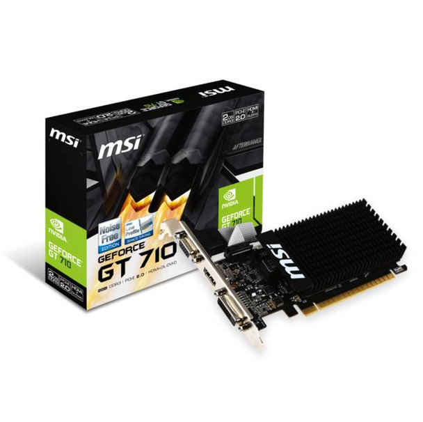 MSI NVIDIA GeForce GT 710 2GB DDR3 VGA/DVI/HDMI Low Profile PCI-Express Video Card
