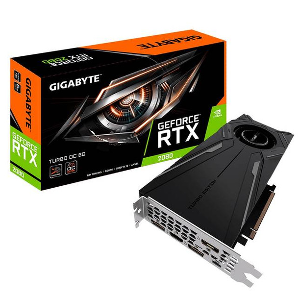 GIGABYTE NVIDIA GeForce RTX 2080 TURBO OC 8G GDDR6 HDMI/3DisplayPort/USB Type-C PCI-Express Video Card