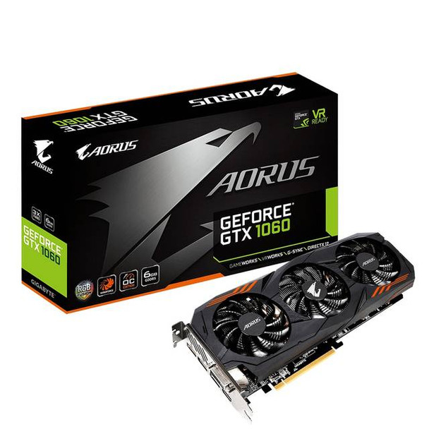 GIGABYTE AORUS NVIDIA GeForce GTX 1060 6GB GDDR5 DVI/HDMI/3DisplayPort PCI-Express Video Card