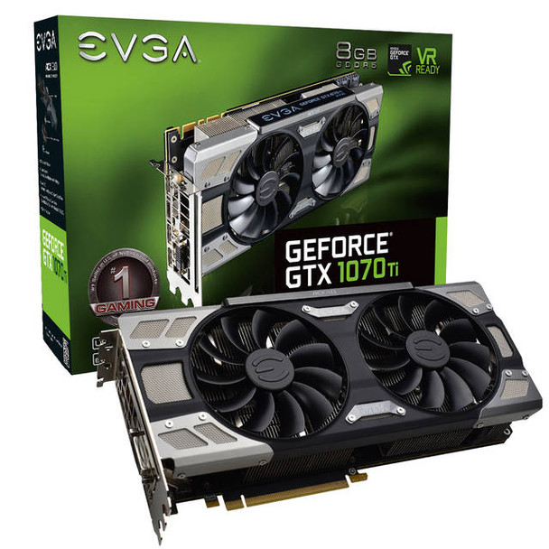 EVGA NVIDIA GeForce GTX 1070 Ti FTW ULTRA SILENT GAMING 8GB GDDR5 DVI/HDMI/3DisplayPort PCI-Express Video Card w/ ACX 3.0