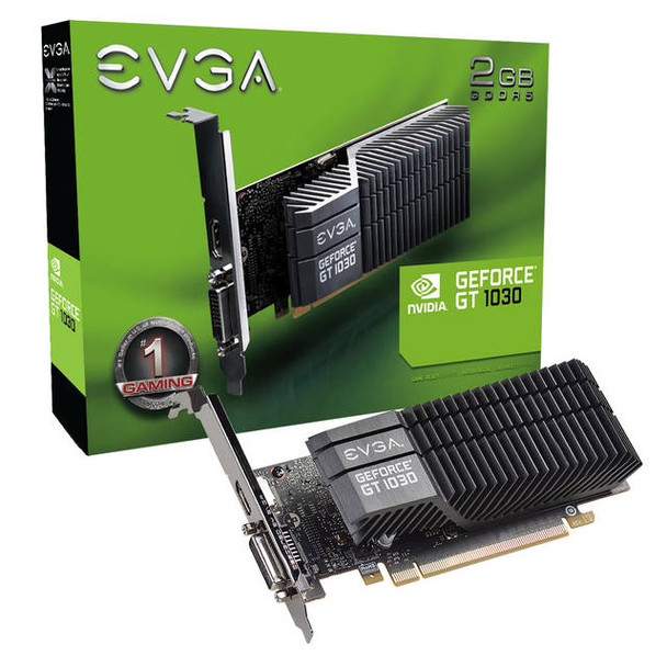 EVGA NVIDIA GeForce GT 1030 SC Passive 2GB GDDR5 DVI/HDMI Low Profile PCI-Express Video Card