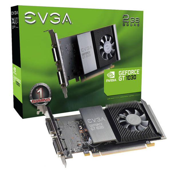 EVGA NVIDIA GeForce GT 1030 SC Single Slot 2GB GDDR5 2DVI PCI-Express Video Card