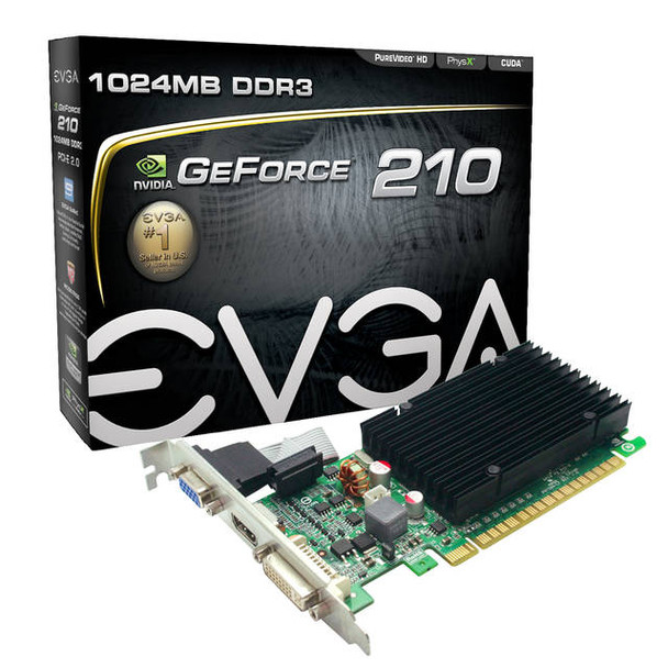 EVGA NVIDIA GeForce 210 1GB GDDR3 VGA/DVI/HDMI PCI-Express Video Card