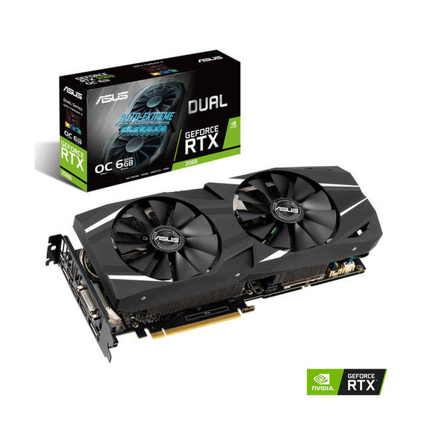 Asus NVIDIA DUAL GeForce RTX 2060 OC 6GB GDDR6 DVI/2HDMI/2DisplayPort PCI-Express Video Card