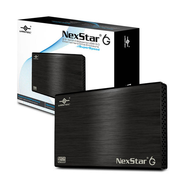 Vantec NexStar 6G NST-266S3-BK 2.5 inch SATA3 to USB 3.0 External Hard Drive Enclosure (Black)