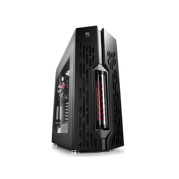 DEEPCOOL GENOME II BK-RD (AM4) No Power Supply ATX Mid Tower w/ Integrated 360mm Liquid Cooling System (Black Case + Red Helix)