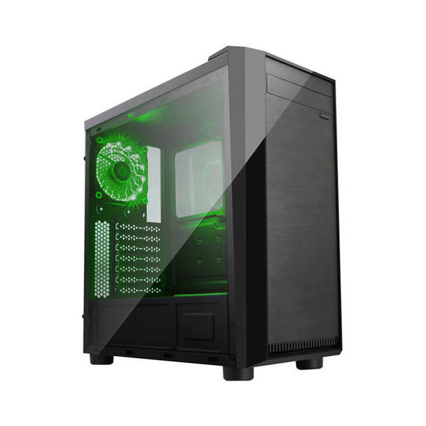 Apevia X-MIRAGE-GN No Power Supply ATX Mid Tower w/ Side Window (Black/Green)