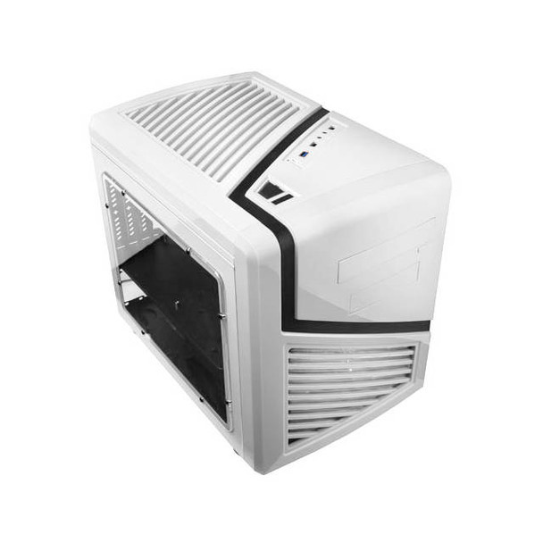 Apevia X-Qber No Power Supply MicroATX Case (Black/White)
