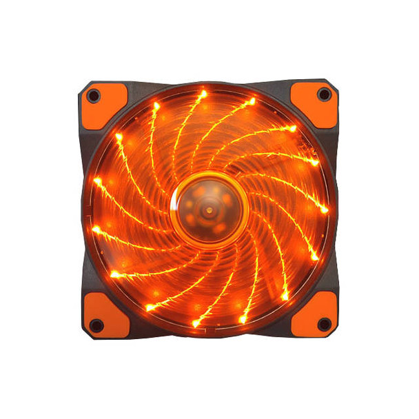 Apevia AF512L-SOG 120mm Orange LED Case Fan w/ Anti-Vibration Rubber Pads (5-pk)