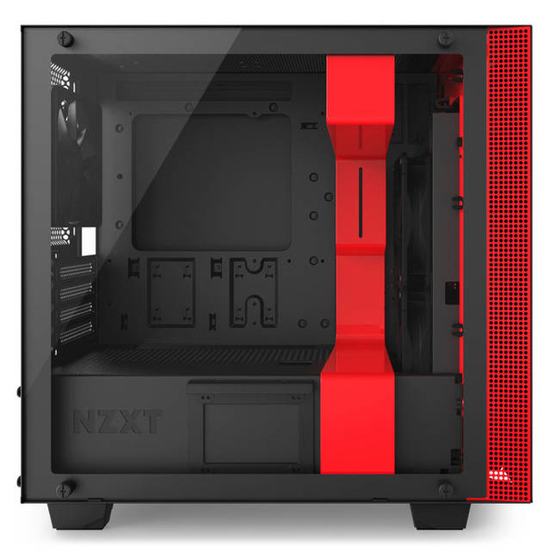 NZXT H400i No Power Supply MicroATX Case w/ Lighting and Fan Control (Matte Black/Red)