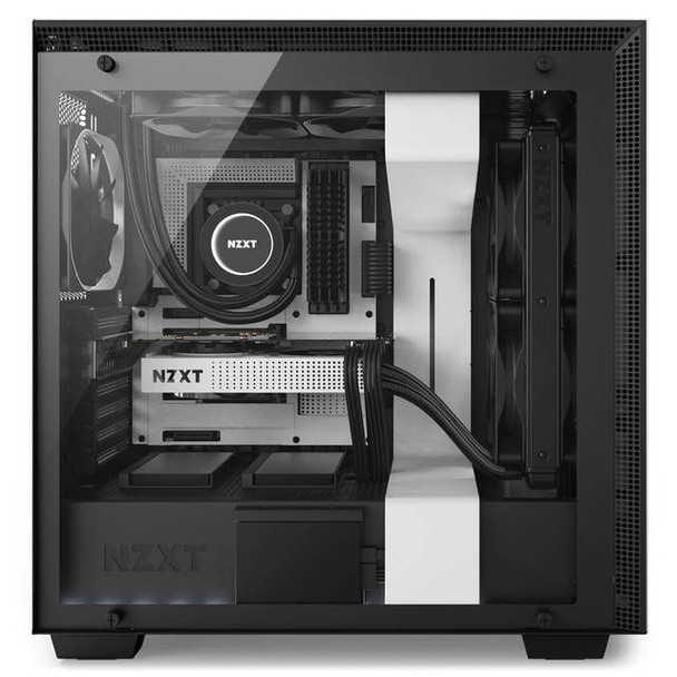 NZXT H700I No Power Supply ATX Mid Tower w/ Lighting and Fan Control (Matte White)