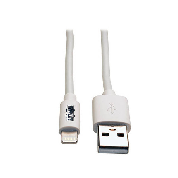Tripp Lite M100-010-WH 10ft USB Type A Male to Apple 8Pin Lighting Male Sync/Charge Cable (White)