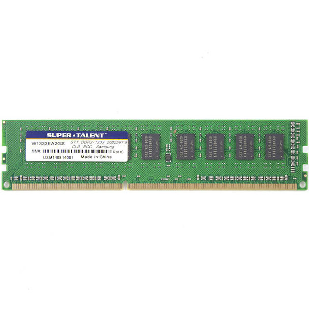 Super Talent DDR3-1333 2GB/256Mx8 ECC CL9 Samsung Chip Server Memory