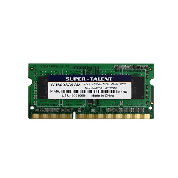 Super Talent DDR3-1600 SODIMM 4GB/512Mx8 Notebook Memory