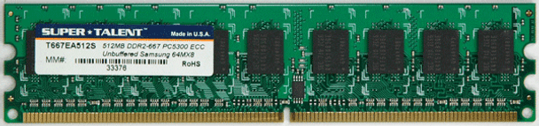 Super Talent DDR2-667 512MB/64x8 ECC Samsung Chip Server Memory