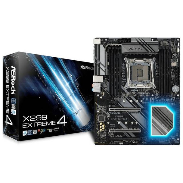 ASRock X299 EXTREME4 LGA2066/ Intel X299/ DDR4/ Quad CrossFireX & Quad SLI/ SATA3&USB3.1/ M.2/ ATX Motherboard