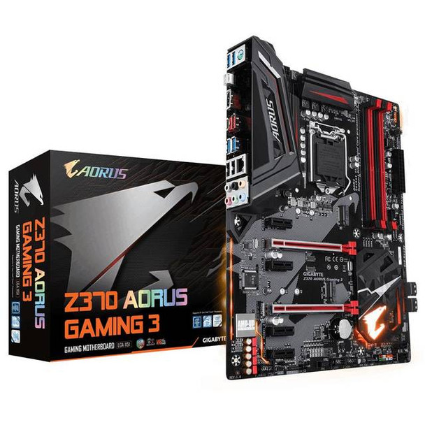 GIGABYTE Z370 AORUS GAMING 3 LGA1151/ Intel Z370/ DDR4/ Quad CrossFireX/ SATA3&USB3.1/ M.2/ A&GbE/ ATX Motherboard