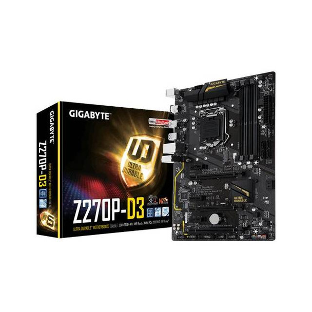 GIGABYTE GA-Z270P-D3 LGA1151/ Intel Z270/ DDR4/ Quad CrossFireX/ SATA3&USB3.1/ M.2/ A&GbE/ ATX Motherboard