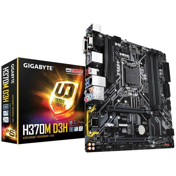 GIGABYTE H370M D3H LGA1151/ Intel H370/ DDR4/ Quad-GPU CrossFireX/ SATA3&USB3.1/ M.2/ A&GbE/ MicroATX Motherboard