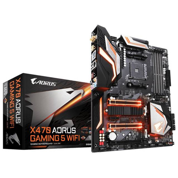 GIGABYTE X470 AORUS GAMING 5 WIFI Socket AM4/ AMD X470/ DDR4/ Quad-GPU CrossFireX & Quad-GPU SLI/ SATA3&USB3.1/ M.2/ WiFi/ A&GbE/ ATX Motherboard