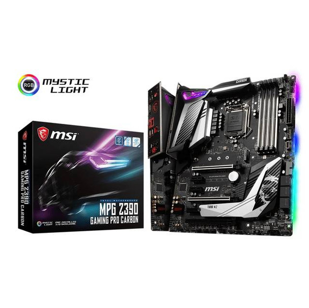 MSI MPG Z390 GAMING PRO CARBON LGA1151/ Intel Z390/ DDR4/ 3-Way CrossFireX & 2-Way SLI/ SATA3&USB3.1/ M.2/ A&GbE/ ATX Motherboard