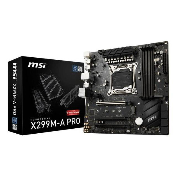 MSI X299M-A PRO LGA2066/ Intel X299/ DDR4/ CrossFireX & SLI/ SATA3&USB3.1/ M.2/ A&GbE/ MicroATX Motherboard