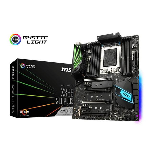 MSI X399 SLI PLUS Socket TR4/ AMD X399/ DDR4/ SATA3&USB3.1/ 4-Way CrossFireX & 4-Way SLI/ M.2/ A&GbE/ ATX Motherboard