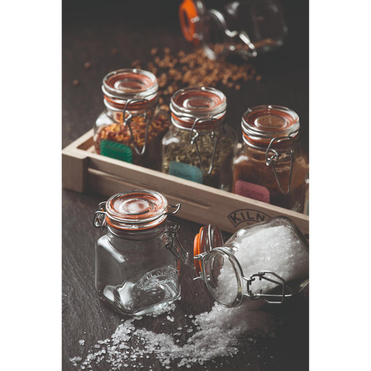 Square Clip Top Spice Jar (CDU of 12), 70ml