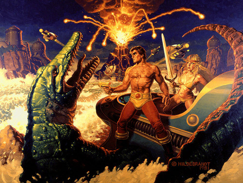 ATLANTIS CALENDAR Cover Painting Original Art by Brothers Hildebrandt