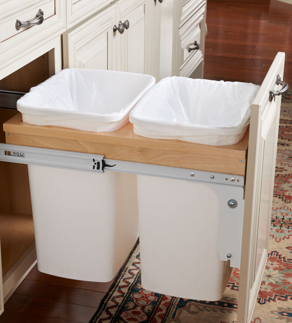 Base Top Mount Wastebasket - Double