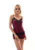 HOME APPAREL CAMISOLE MAROON W/ BLACK LACE