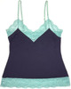 HOME APPAREL CAMISOLE DEEP BLUE W/ DARK TURQUOISE LACE