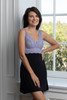 HOME APPAREL BUILT UP CHEMISE BLACK W/ PERIWINKLE HAZE LACE