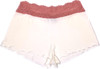 HOME APPAREL LACE WAIST SHORTIE IVORY W/ PEACHY PINK LACE