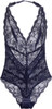 ALL LACE AMOUR DEEP PLUNGE HALTER BODYSUIT DARK NAVY/BLACK