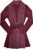 HOME APPAREL LACE FRONT ROBE MAROON W/ ROSEWOOD LACE