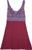 HOME APPAREL BUILT UP CHEMISE MAROON W/ DEEP VIOLET LACE