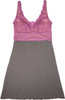 HOME APPAREL BUILT UP CHEMISE SMOKEY GREY W/ ORCHID LACE