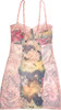 FLAUNT CORSET SLIP PRINTED KOI GARDEN W/ROMANCE PINK LACE