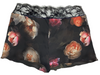 AMOUR SILK LULU SHORTIE PRINTED MIDNIGHT GLORY W/ BLACK LACE
