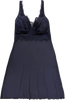 HOME APPAREL BUILT UP CHEMISE DEEP BLUE W/ DARK NAVY/BLACK AMOUR LACE