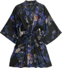 CLASSIC SILK SHORT KIMONO PRINTED ENCHANTED BLOSSOMS