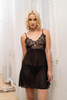 TUILERIES LACE CUP CHEMISE JACQUARD SILK CHIFFON BLACK