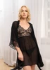 TUILERIES LACE CUP CHEMISE JACQUARD SILK CHIFFON BLACK