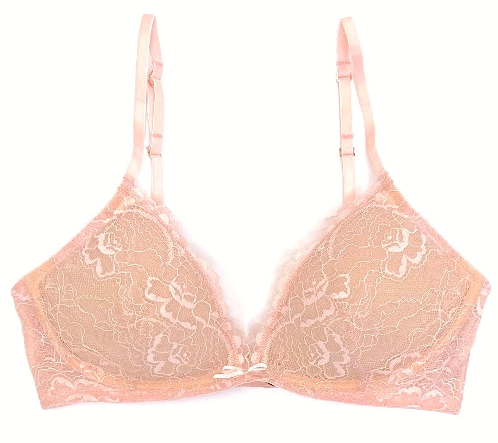 ALL LACE CLASSIC BRALETTE W/ REMOVABLE FOAM CUPS CHERRY BLOSSOM
