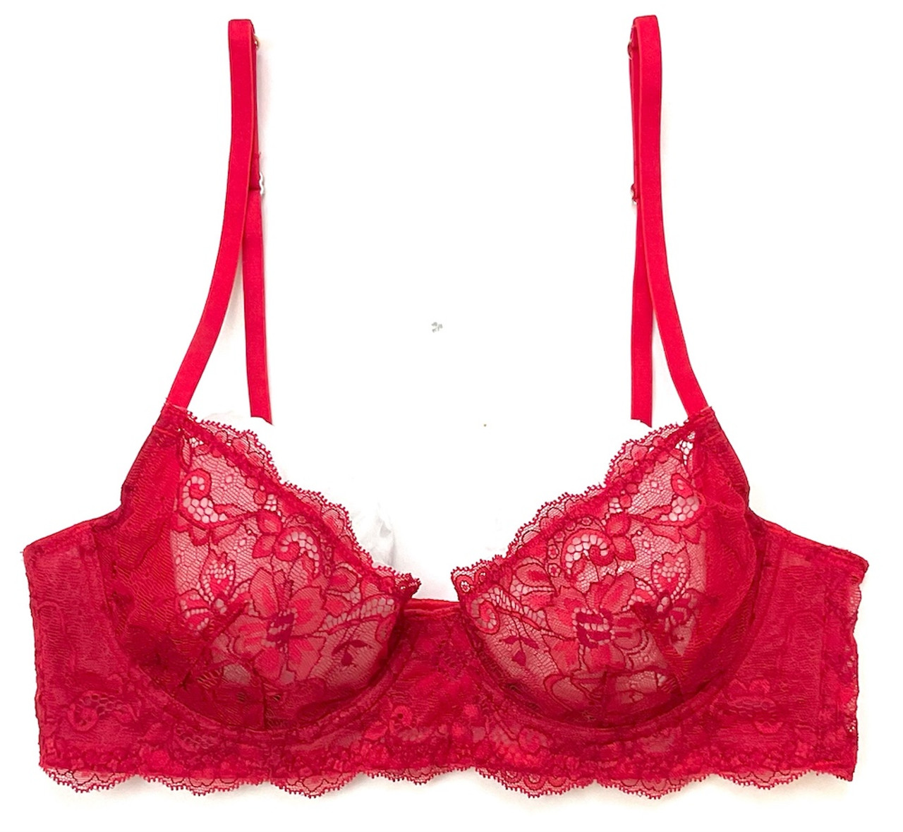 BCBGENERATION THE TRUE LOVE TRIANGLE BRA LACE RED #BC14S305 SMALL NEW! $36  