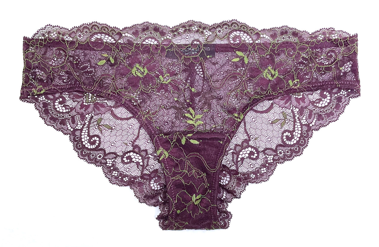 ALL LACE AMOUR BRIEF GRAPE/ CHARTREUSE