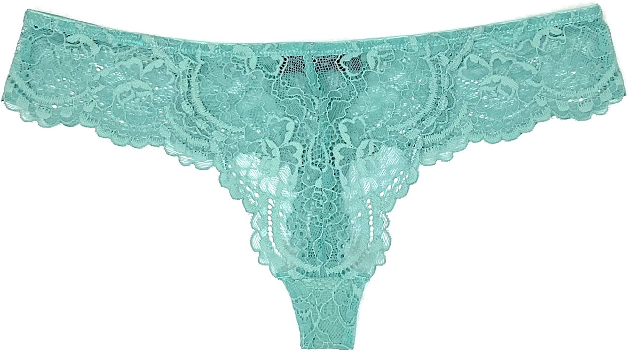Figleaves Pulse Eyelash Lace Thong In Mint-green